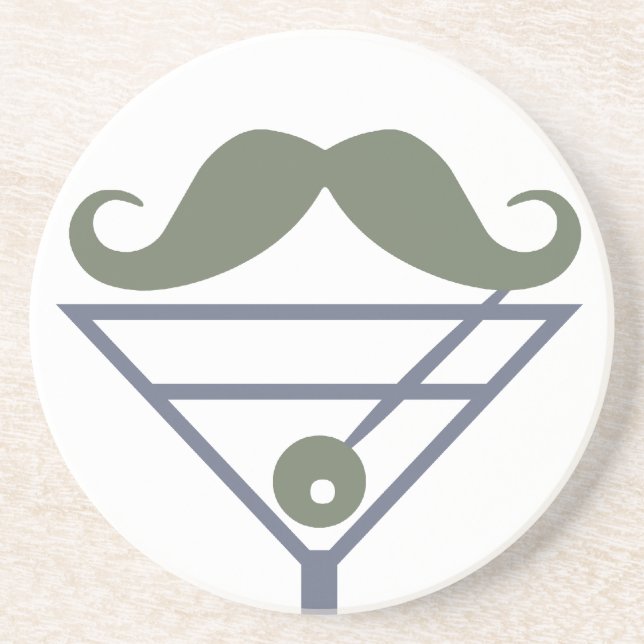 Martini Mustache dessous de verre personnalisé (Devant)