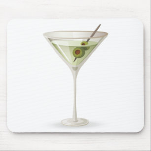 Martini On White Mouse Pad