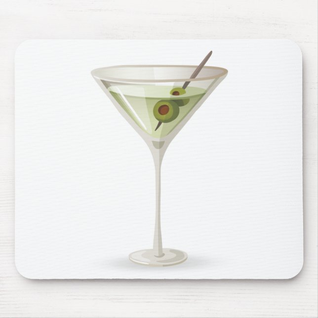 Martini On White Mouse Pad (Front)
