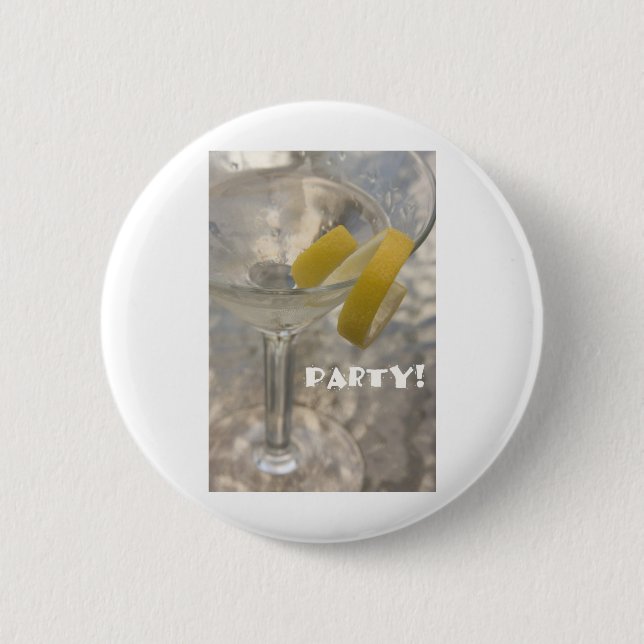 MARTINI PARTY! 2 INCH ROUND BUTTON (Front)