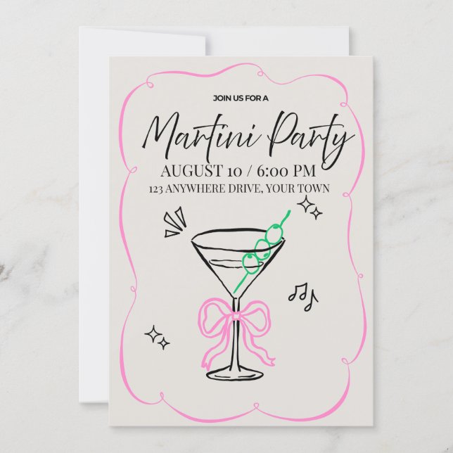 Martini Party Invitation  (Front)