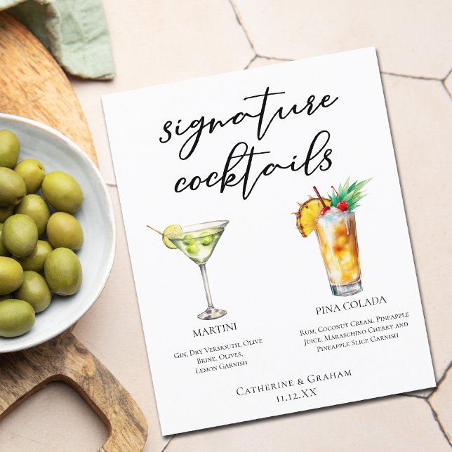Martini Piña Colada Signature Cocktails Menu (Créateur téléchargé)
