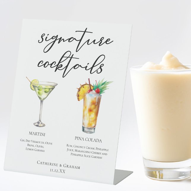 Martini Piña Colada Signature Cocktails Menu Pedestal Sign (Creator Uploaded)