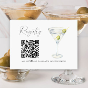 Martini QR code bridal shower registry  Enclosure Card