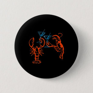 Martini Red Lobster Italian Food Aesthetic Summer 2 Inch Round Button