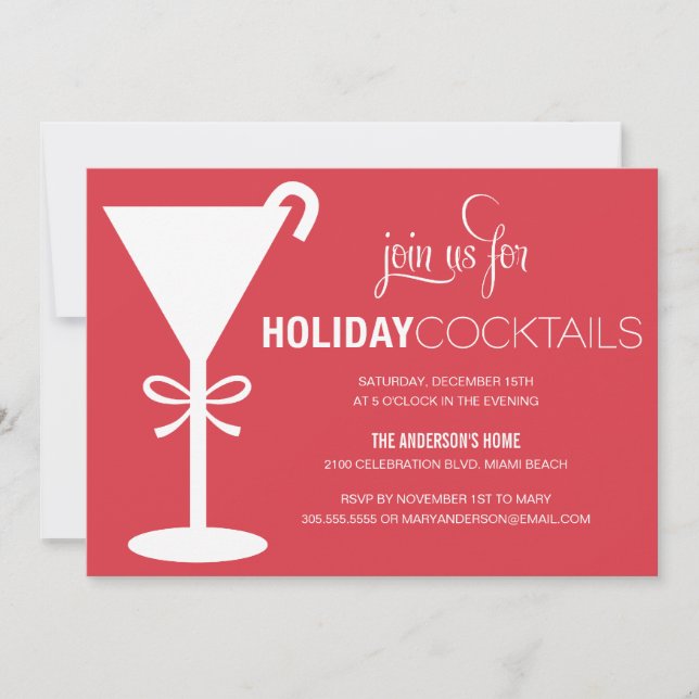 MARTINI ROUGE| VACANCES COCKTAIL INVITATION DE FÊT (Devant)