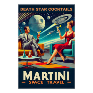 Martini Space Affiches de voyage Death Star Cockta