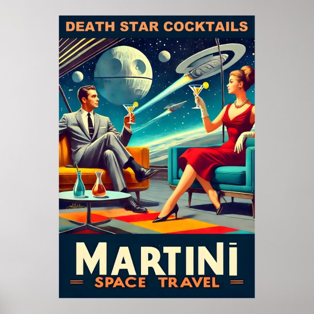 Martini Space Affiches de voyage Death Star Cockta (Devant)