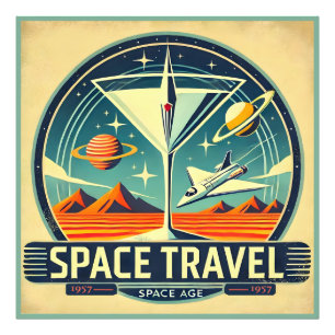 Martini Space Travel 1957 New Worlds Logo Photo Print