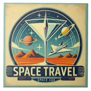 Martini Space Travel 1957 New Worlds Logo Tile