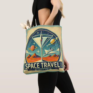 Martini Space Travel 1957 New Worlds Logo Tote Bag