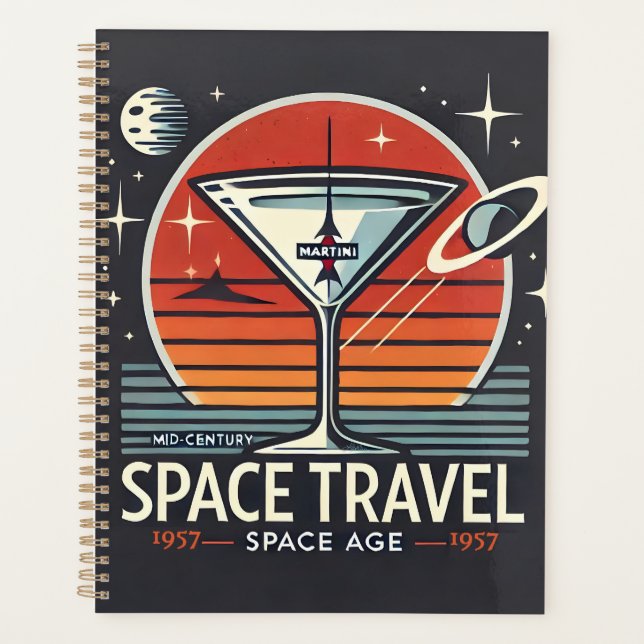 Martini Space Travel 1957 Space Age Logo Planner (Front)