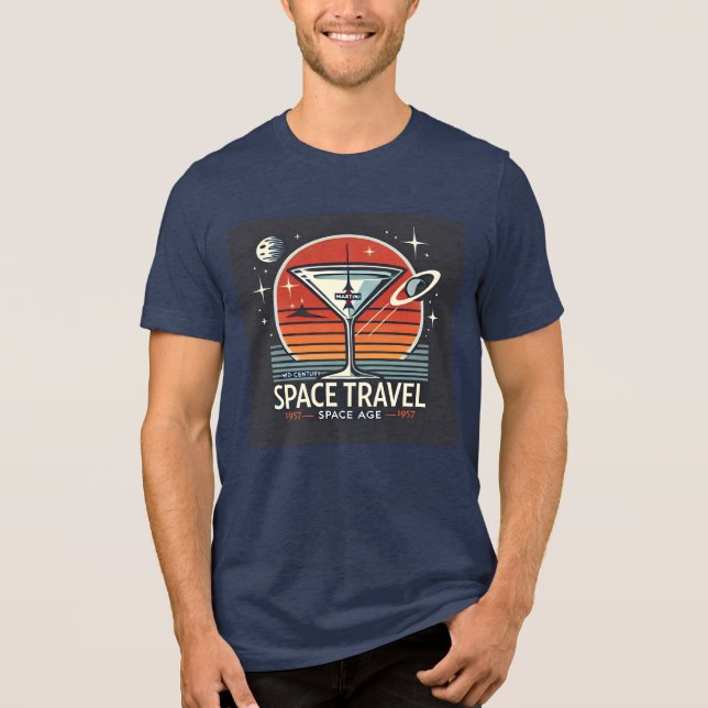 Martini Space Travel 1957 Space Age Logo Tri-Blend Shirt (Front)