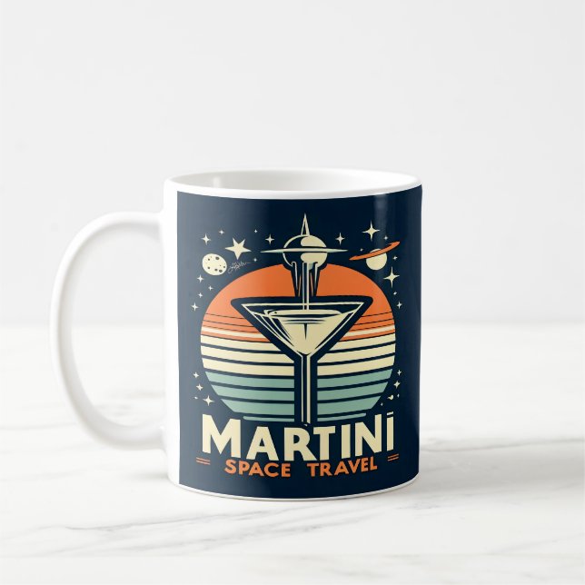Martini Space Travel Lift Off Logo Coffee Mug (Left)