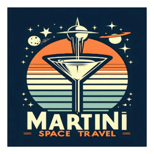 Martini Space Travel Lift Off Logo Photo Print