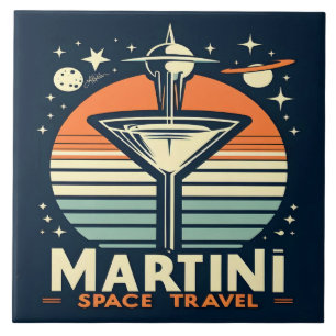 Martini Space Travel Lift Off Logo Tile