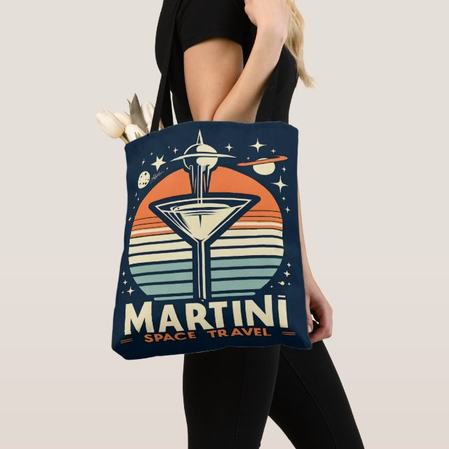Martini Space Travel Lift Off Logo Tote Bag (Close Up)