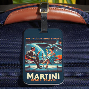 Martini Space Travel Poster Rogue Space Port Luggage Tag