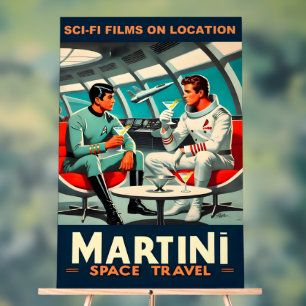 Martini Space Travel Poster Sci-Fi Films In Space