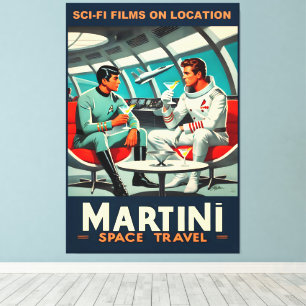 Martini Space Travel Poster Sci-Fi Films In Space Canvas Print
