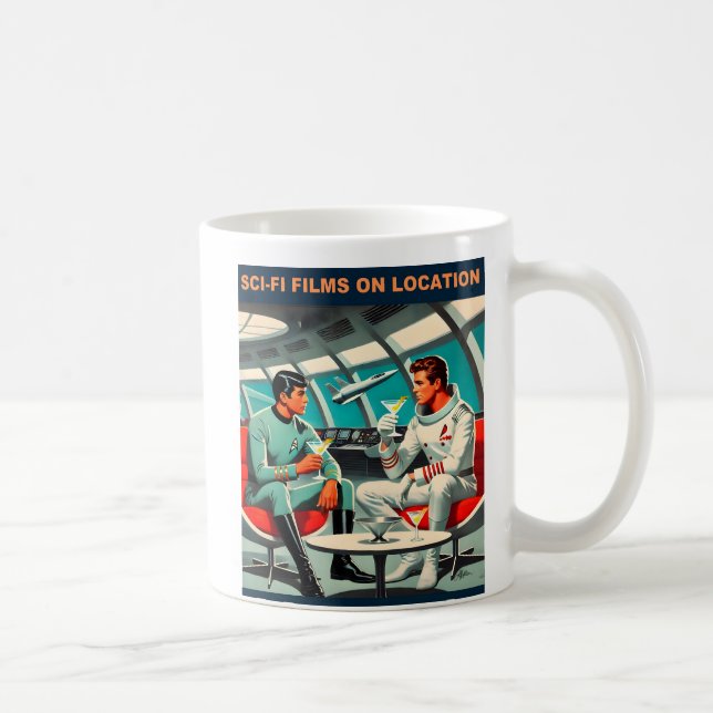 Martini Space Travel Poster Sci-Fi Films In Space Coffee Mug (Right)