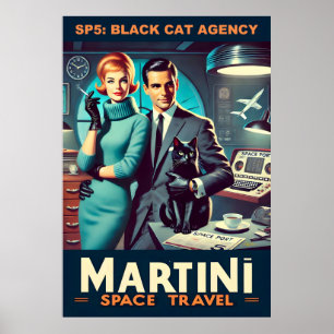 Martini Space Travel Poster SP5: Black Cat Agency