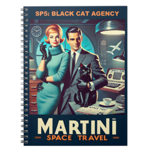 Martini Space Travel Poster SP5: Black Cat Agency Notebook