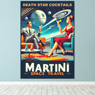 Martini Space Travel Posters Death Star Cocktails Canvas Print