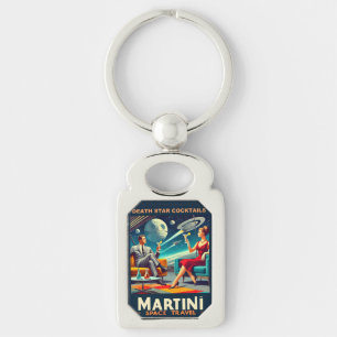 Martini Space Travel Posters Death Star Cocktails Keychain