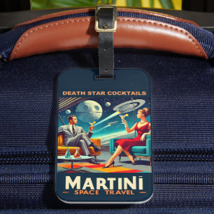 Martini Space Travel Posters Death Star Cocktails Luggage Tag