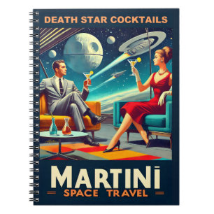 Martini Space Travel Posters Death Star Cocktails Notebook