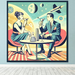 Martini Space Travel Posters Flight Crew Canvas Print
