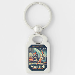 Martini Space Travel Posters New, New York Keychain