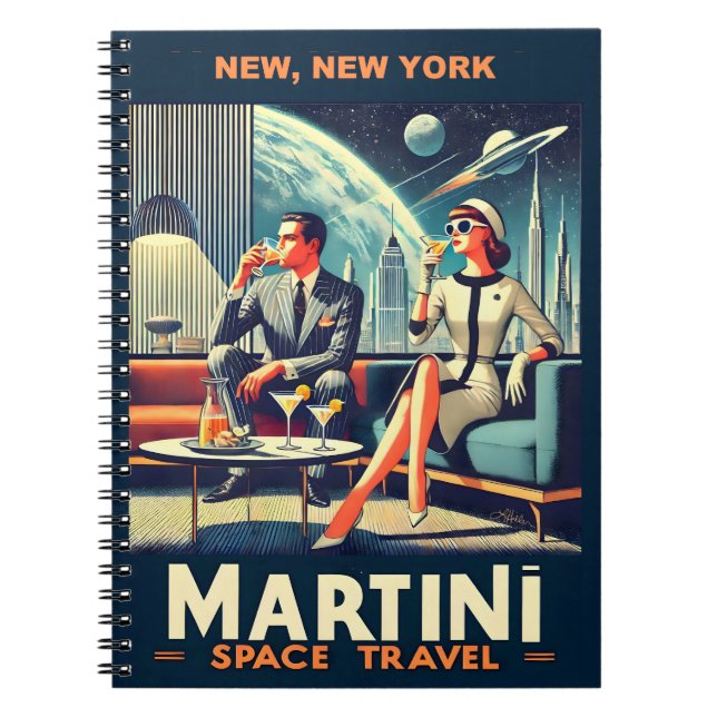 Martini Space Travel Posters New, New York Notebook (Front)
