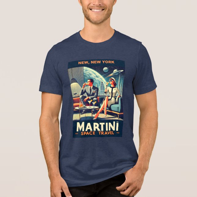 Martini Space Travel Posters New, New York Tri-Blend Shirt (Front)