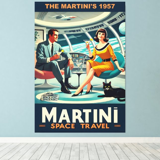 Martini Space Travel Posters The Martini's 1957 Canvas Print (Insitu(Wood Floor))