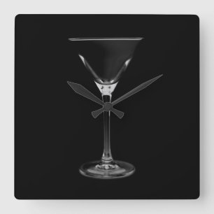 martini square wall clock