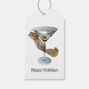 Martini Squirrel Gift Tags