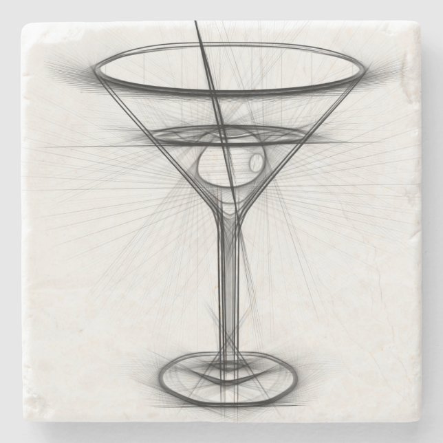 Martini Stone Coaster (Front)