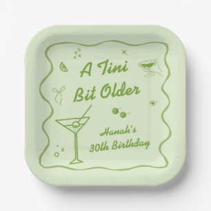 Martini themed Birthday Party Paper Plate