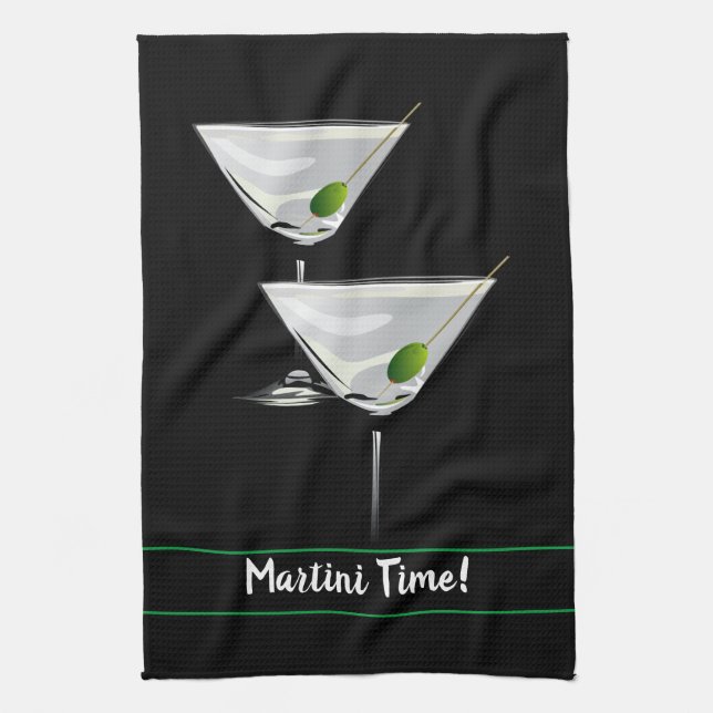 Martini Time Custom Bar Kitchen Towel (Vertical)