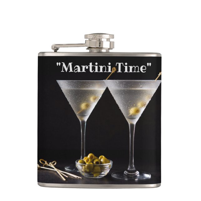 Martini Time Hip Flask (Front)
