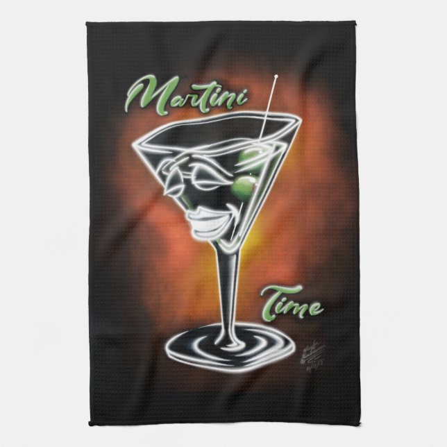 Martini Time Kitchen Towel (Vertical)