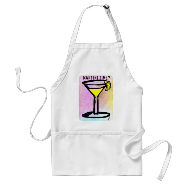 MARTINI TIME LEMON DROP PASTEL PRINT by Jill Standard Apron (Front)