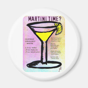 MARTINI TIME LEMON DROP PASTEL PRINT with RECIPE b Magnet