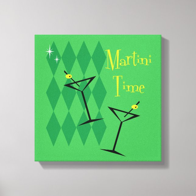 Martini Time [Retro Style] Canvas Print (Front)