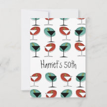 Martini verre design anniversaire ou invitation à 