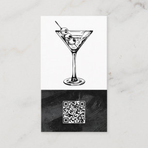 Martini with Olives Cocktail Business Card