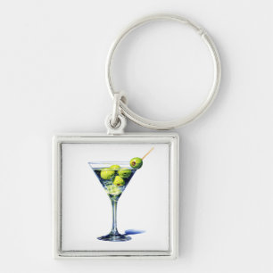 Martini With Olives Keychain