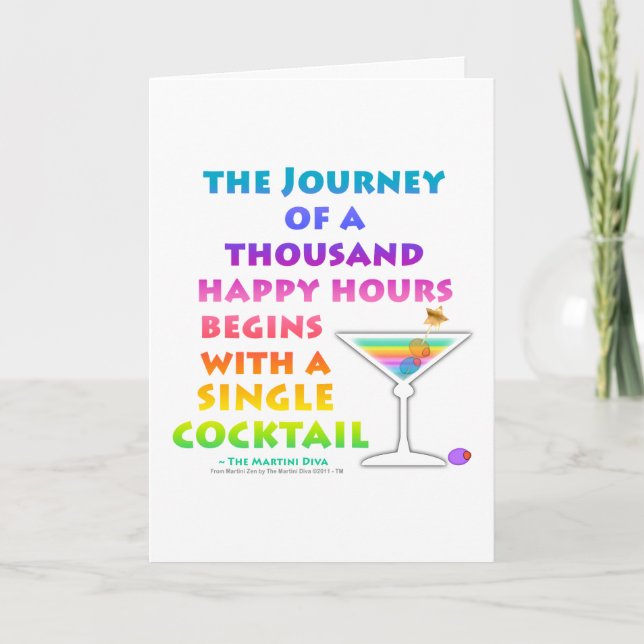 MARTINI ZEN - Happy Hour Greeting - Cartes de note (Devant)